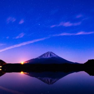 精進湖　富士山